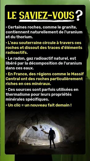 Sources d'eau radioactive : la géologie française