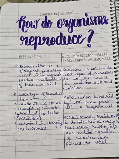 Class 10 Biology Chapter 7 Notes | How Do Organisms Reproduce?🎀🫀|Part 1 #edit #biology #study #exam