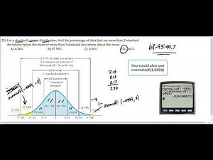 Normal distribution - finding area under the curve using empirical rule and calculator