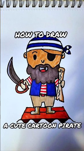 How to Draw a Cute Cartoon Pirate