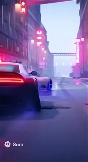 Futuristic Police Chase in the Neon Rain 🌧️💥 (AI Short Film) #aianimation