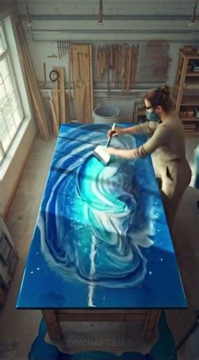 Epoxy Table Creation 🌌 Satisfying Timelapse