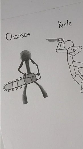 ✨️ How to Draw Body Poses with Weapons (Chainsaw, Knife, Katana) #tutorial #sketch #howtodraw #fpy