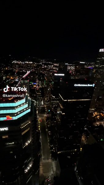 Captivating Aerial View of Cityscape at Night
