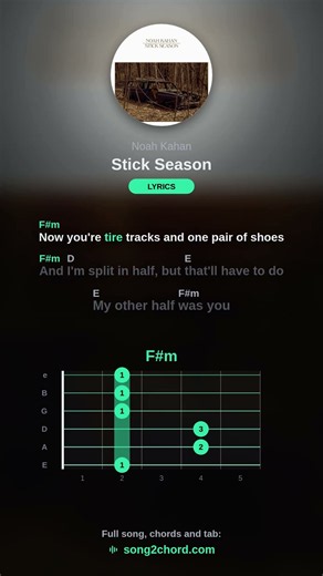 Noah Kahan - Stick Season | Guitar Chords