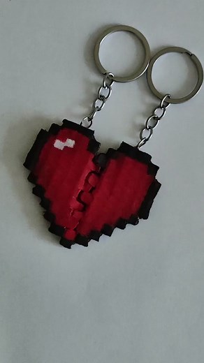 DIY Pixel Heart Couple Keychain Tutorial