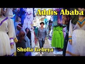 (ሾላ ገበያ) 4K Walking in Market Shola Gebeya Addis Ababa Ethiopia #2023