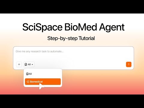 SciSpace BioMed Agent Tutorial — AI Co-Scientist for Biomedical research