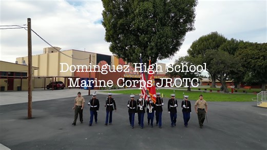 🎖️🔥 Dominguez’s New MCJROTC Program Sees Amazing Scholar Interest 🔥🎖️ Dominguez High School’s new U.S. Marine Corps Junior Reserve Officers’ Training Corps (MCJROTC) program is already making waves! Launched this year, the leadership class that’s part of a CTE pathway, attracted 80 scholars eager to build discipline, character, and leadership skills. From marching and drill to ceremonial swords, rifles, and color guard, MCJROTC scholars are now a proud presence on campus—presenting the flags