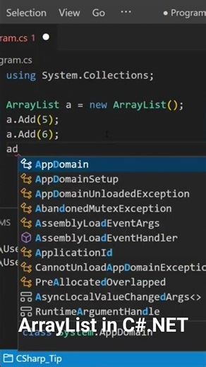 arraylist in C#.NET #dotnet #dotnetinterview #coding #education