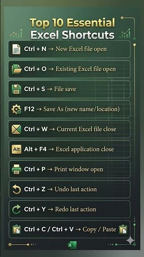 10 Excel Shortcuts You Must Know ⚡