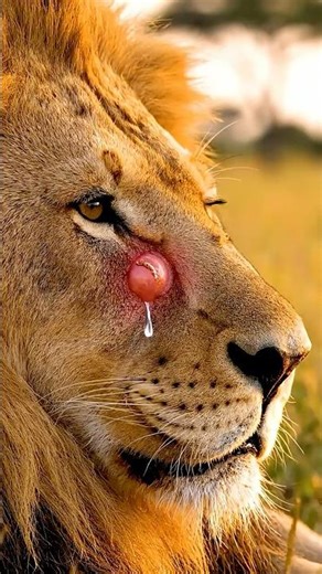 Ultra-Realistic 4K: Tearful Lion Has Hidden Parasite