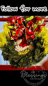 Turn a Dollar Tree Pizza Pan into a Grinchy Wreath Masterpiece! #christmasdecorations #blessingscrafttherapy #HolidayCrafts #dollartreediy #easycrafts | Blessings Craft Therapy
