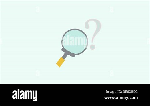 Minimalist animation of question mark and magnifying glass symbol ideal for search interface, support visuals, or ui motion elements Stock Video Footage - Alamy