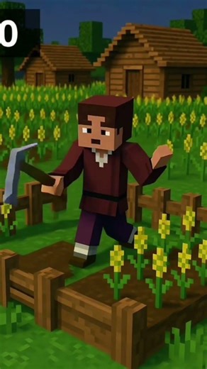 Minecraft villager taking care of garden