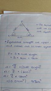 Properties and Calculations for an Equilateral TriangleDiagra... | Filo