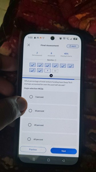 What percentage of total venture funding have Deep Tech startup... | Filo