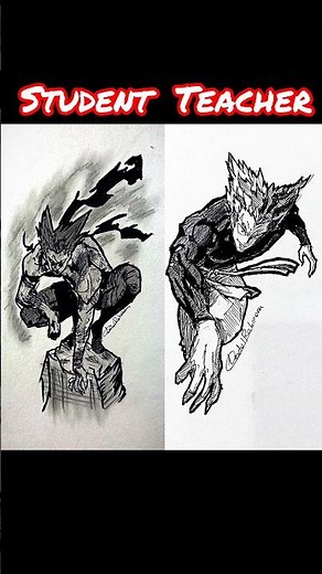 Teacher vs Student | Epic Stickman Speed Drawing Battle🔥✏️ #shorts #drawing #anime #art #fypシ #garou