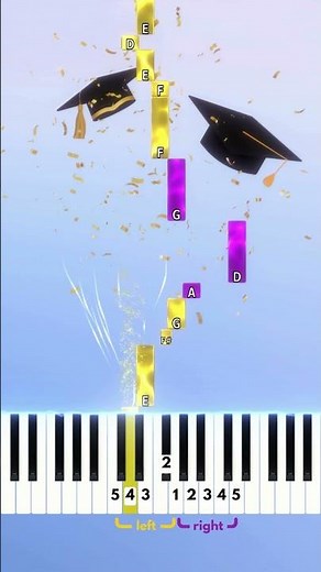 Graduation Melody 🎹 Elgar | Easy Piano Tutorial #shorts
