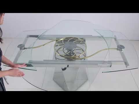 The GLORIA-DT 39"x59" Glass Motion-Extendable Dining Table
