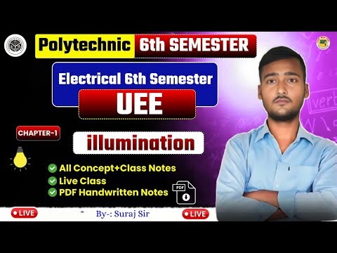 Utilisation of Electrical Energy| Polytechnic 6th Semester| UEE 6th Semester | Illumination in hindi