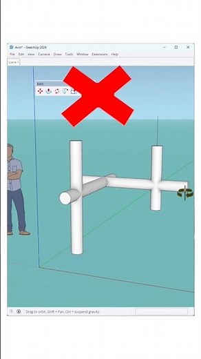 A simple path transformed into a full object using a fast and efficient SketchUp workflow.