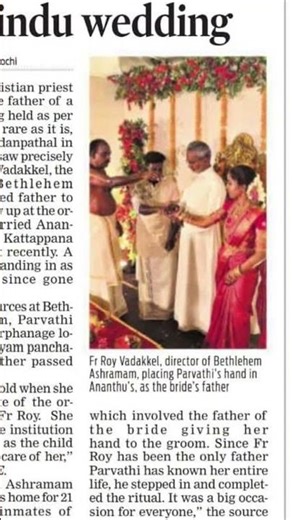 Christian priest turns bride's father at a Hindu wedding🙏