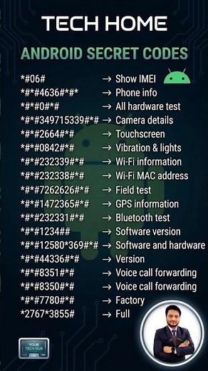 🤫 Android Secret Codes: Master Your Phone Today! 📲 | Tech Home #android #secretcode #shorts