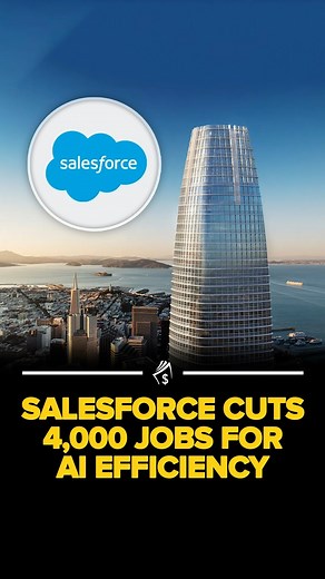 Business Driven Dream on Instagram: "Salesforce CEO confirms 4,000 job cuts due to AI efficiency, stating that automation replaces human roles, focusing on efficiency over headcount. Let us know your thoughts below ⬇️ - Follow @businessdrivendream"