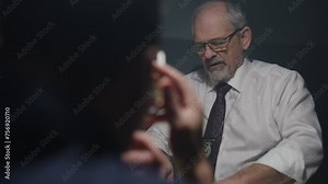 Detective asking questions to a witness interrogation