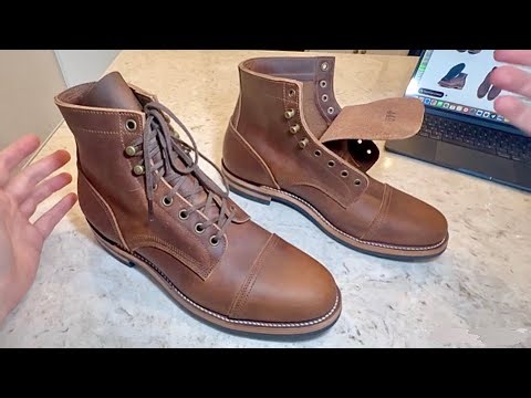 Luosjiet Almond CapToe Logging Boot - Natural Oil-grained Cowhide