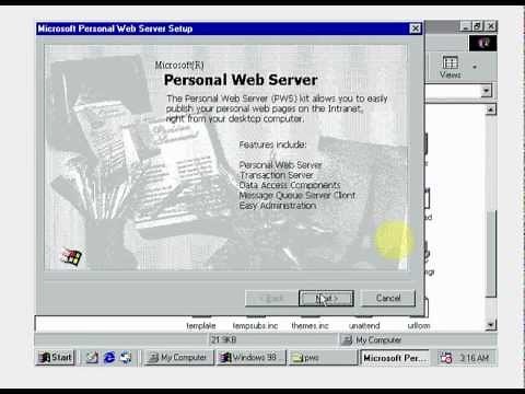 Installation of Personal Web Server (PWS) in Windows 98 Second Edition(SE)