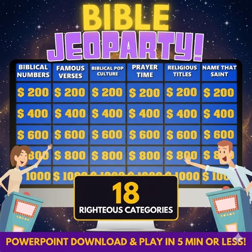 Bible Jeoparty Powerpoint Game: Church Trivia (digital Download) - Etsy
