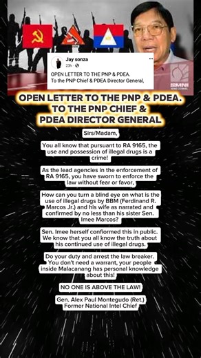 OPEN LETTER TO THE PNP & PDEA. To the PNP Chief & PDEA Director General #nebnarbilos | Neb Narbilos