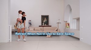 96 Inch Wide Reinforced Retractable Dog Gate with Support Rods - Prevent Crawling Under, Extra Long Retractable Baby Gate Large Dog Gate Indoor/Outdoor Retractable Pet Gate, Gray