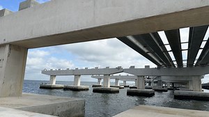Construction ahead of schedule on the new Howard Frankland Bridge