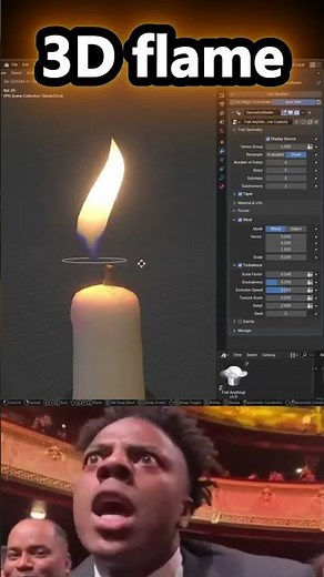 3D flame geometry nodes Blender modifier