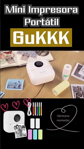 ⭐ MINI IMPRESORA PORTATIL para Móvil GUKKK ✅ Impresora Fotográfica Bluetooth | 2023 【 Térmica!! 】