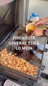 Firehouse General Tso’s Chicken & Vegetable Lo Mein on the Blackstone #firehousedinners #dinnerideas