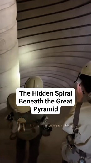 Deep under the Great Pyramid, scientists discovered spiral stone shafts carved directly into the bedrock — no metal, no machinery, just precision beyond explanation. 🏺🌀 #GreatPyramid #AncientEngineering #LostCivilization | Entertainment Media