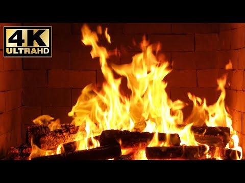 4K Fireplace Video Loop for Calm Nights. Fireplace Sounds for Sleeping. Relaxing cabin fireplace