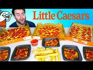 TRYING LITTLE CAESARS MENU! - Pretzel Crust Pizza, Chicken Wings, and MORE Taste Test!