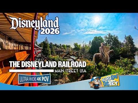 Disneyland Railroad | Quiet Morning Grand Circle Tour | Disneyland Park | Ultra Wide 4K POV