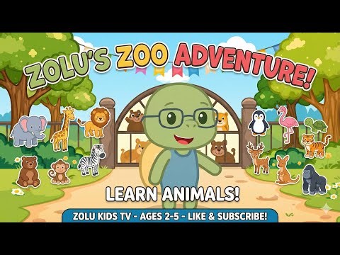 Learn Zoo Animal Names | Elephant & Lion Cartoon for Toddlers