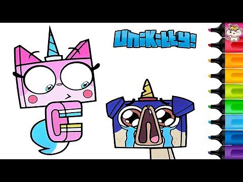 Unikitty Coloring Book Pages Puppycorn Crying Rainbow Splash 2