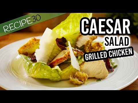 Tangy Caesar Salad with home made dressing, grilled chicken and crispy bacon