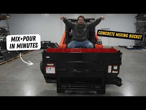 Best Skid Steer Concrete Mixer Attachment? Auger Bucket Demo & Review