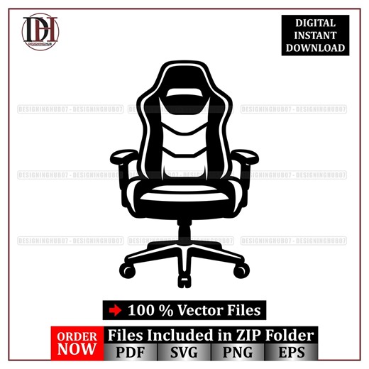 Gaming Chair SVG Icon, Office Desk Chair Vector, Esports Seat Illustration (digital Download) - Etsy