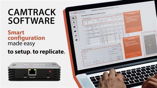INOGENI CAMTRACK Software Walkthrough: Easy configuration for Shure MXA Mic. & up to 12 PTZ Cameras | Sky Group