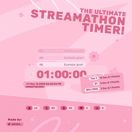 The Ultimate Streamathon Timer - Highly Customizable Marathon Widget | Twitch.tv + Streamelements - Etsy